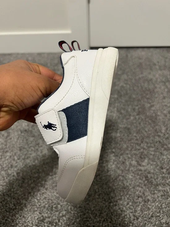 Polo by Ralph Lauren White and Navy Kids Sneakers - Picture 6 of 13
